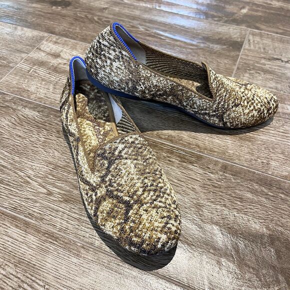 Rothy’s Shoes - Rothy's Bronze Python Loafer Womens 7.5 Flats Metallic Snake Print Shoes
